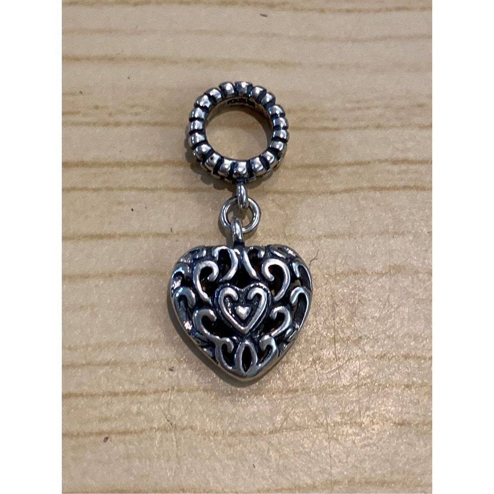 .925 Vintage Ornate Heart Sterling Silver Jewelry Charm #heart #unique heart